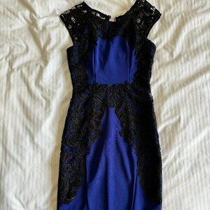 EUC Lipsy London Bandage Dress with Lace Detailing & Keyhole Back